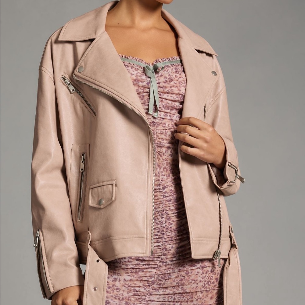 Avec Les Filles Faux Leather Moto Jacket